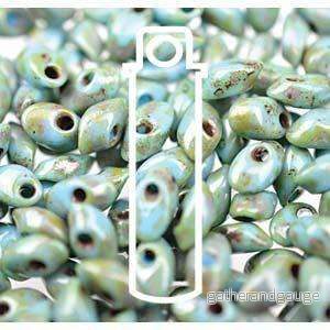 Miyuki Long Magatama - Picasso SF Green Matte 4x7mm 8,5gram