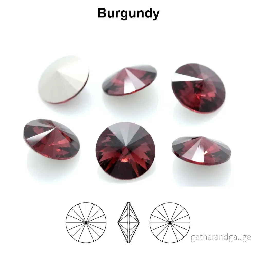 Aurea Crystals A1122 Rivoli – Burgundy 12mm 1 styck