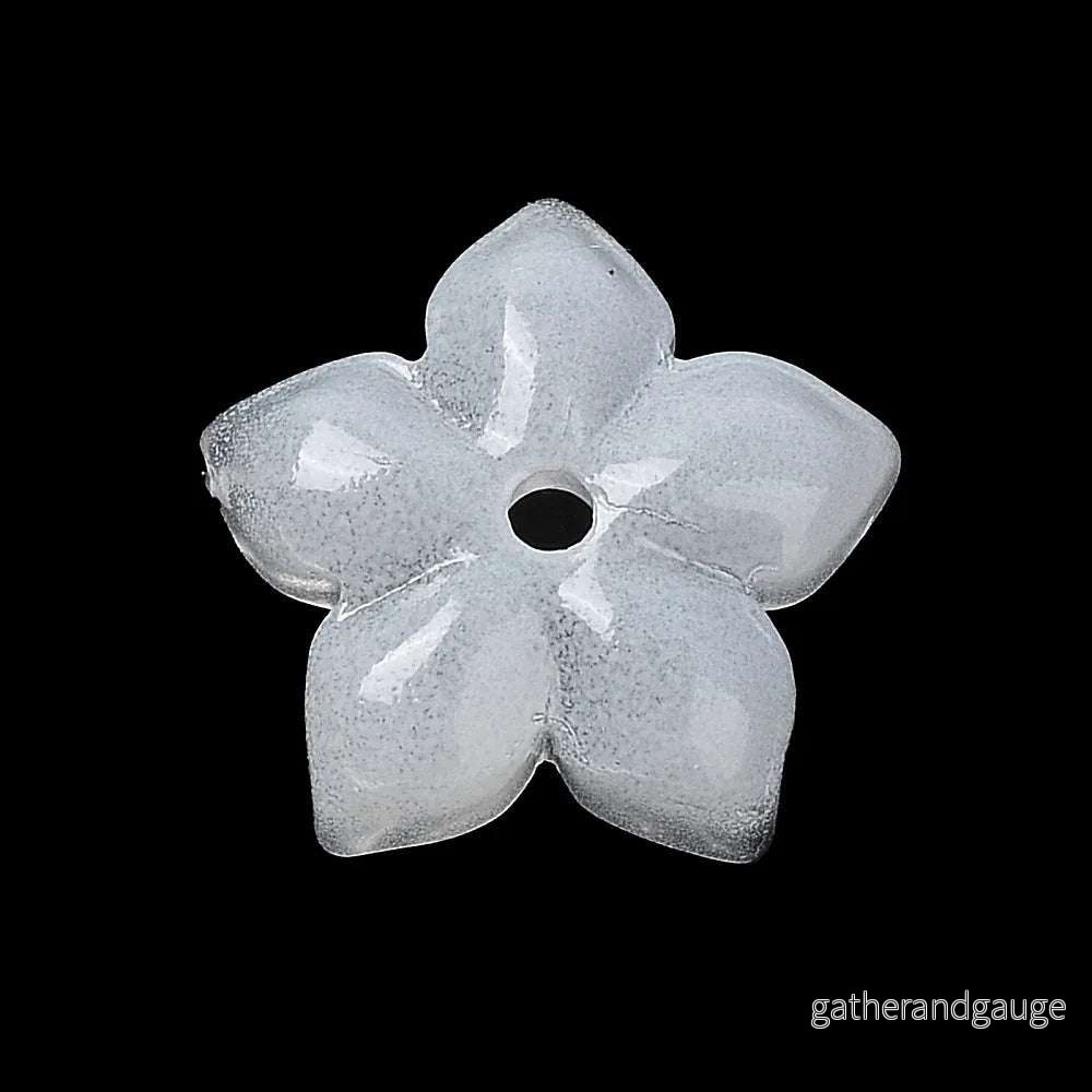 Glaspärlor Blomma - Vit 12mm 1 styck - Bild 2