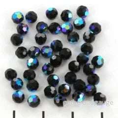 Preciosa Facetterad Rund - Jet AB 4mm, 20-pack - Bild 2
