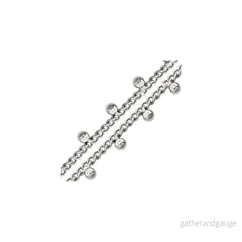 Kedja Silverfärgad – Med kulor 1,8×2,4 mm, 1 meter