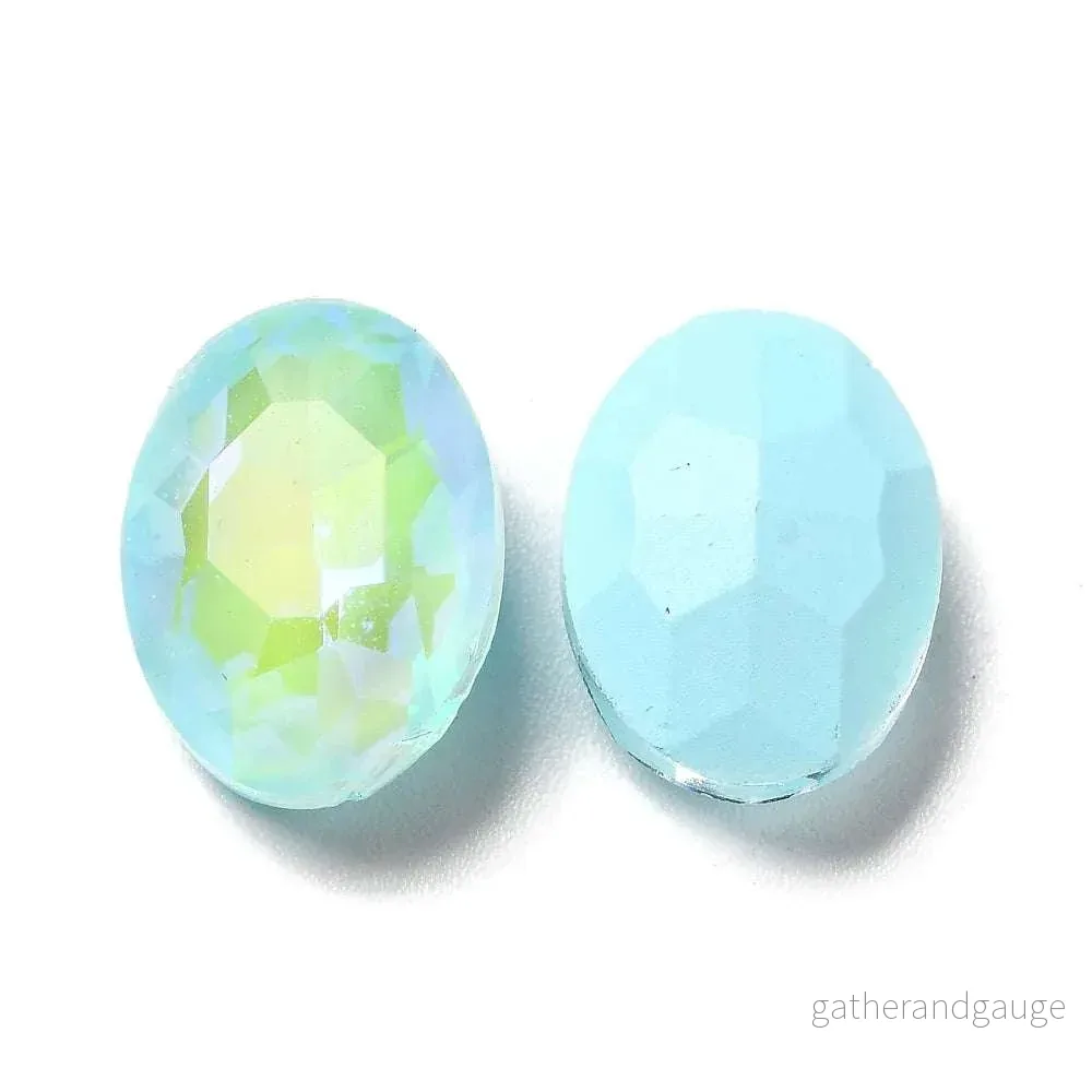 Kinesisk strass – Oval Aquamarine Shine 14x10mm 1 styck Kinesisk strass – Oval Aquamarine Shine 14x10mm 1 styck