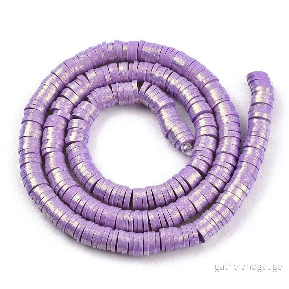 Heishi pärlor – Lila shimmer 6mm 1 sträng Heishi pärlor – Lila shimmer 6mm 1 sträng
