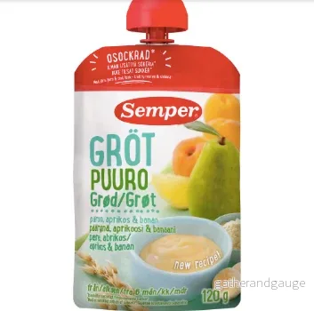 Gröt Päron Aprikos Banan Från 6 Månader
