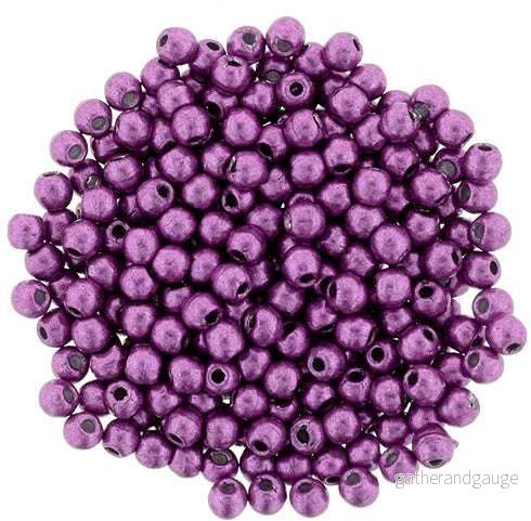 Tjeckiska Druk (Runda) - Saturated Metallic Pink Yarrow 2mm, 50-pack