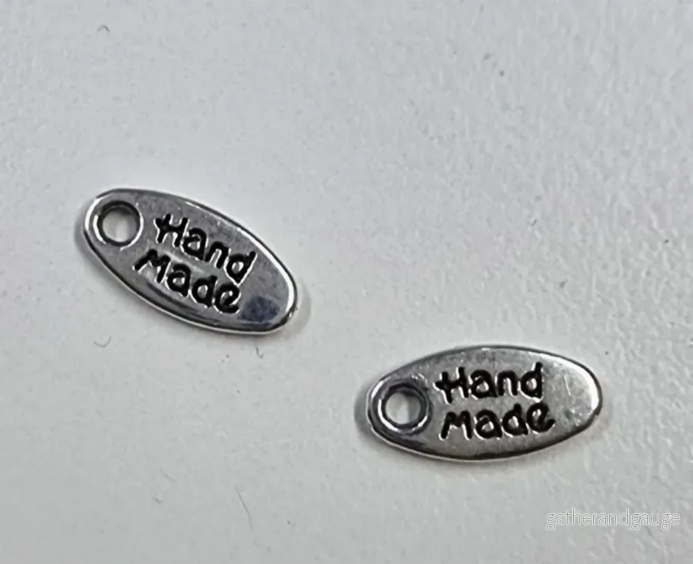 Berlock Silverpläterad - Liten oval hand made 5x11mm 4-pack