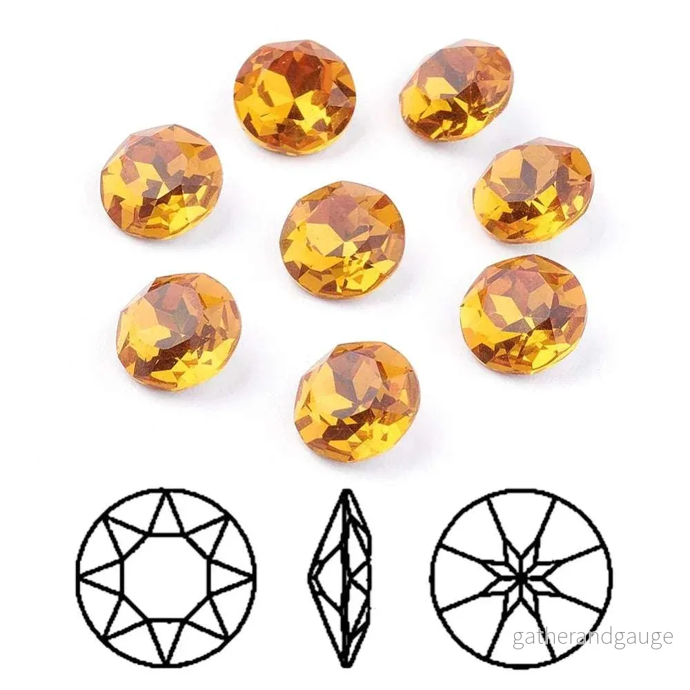 Kinesisk strass - Round stone Sunflower 10mm 1 styck - Bild 3