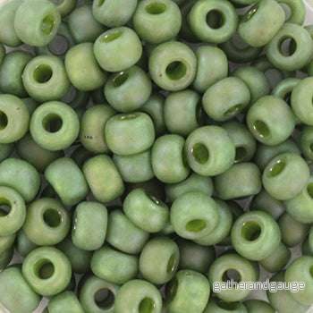 Miyuki Seed beads - Opaque Glazed Frosted Rainbow Pistachio 6/0, 10 gram