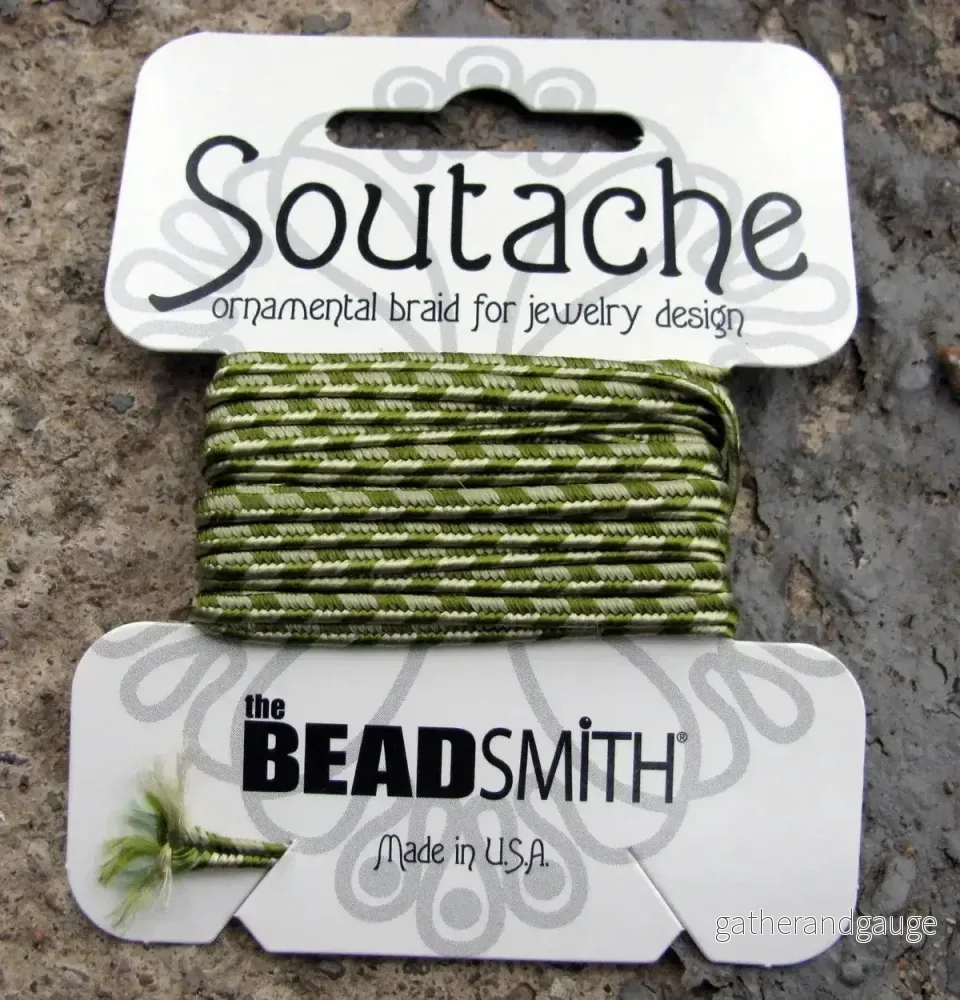 Soutache Band Randigt - Celery / Ivy 1 Förpackning (3 Yards)