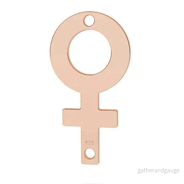 Connector 925 Silver 18K Rose Gold – Kvinnotecken 1 styck Connector 925 Silver 18K Rose Gold – Kvinnotecken 1 styck