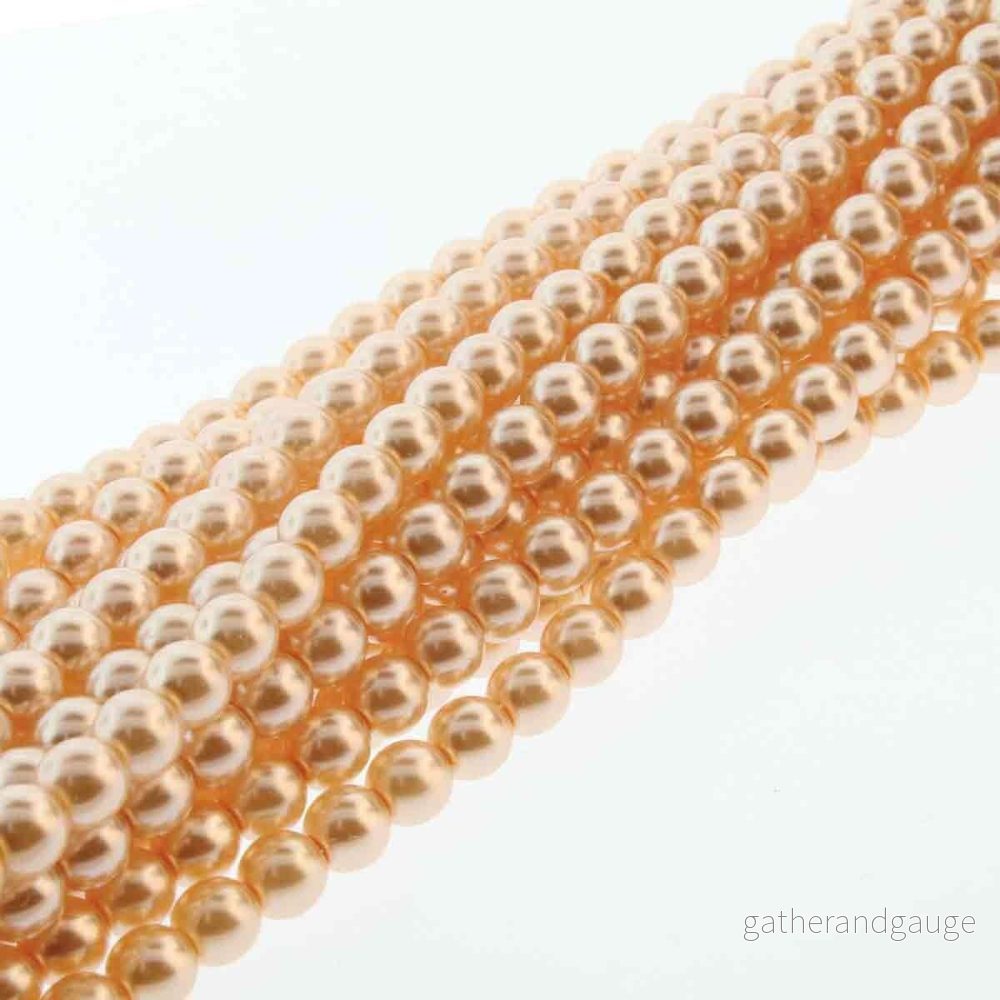 Tjeckiska Vaxade Glaspärlor - Pink 3mm, 1 sträng