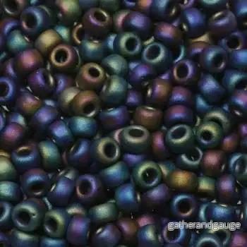 Miyuki Seed Beads - Matte Black AB 6/0, 10 gram