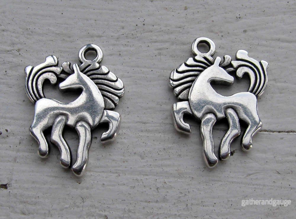 Berlock silverfärgad - Häst 2-pack