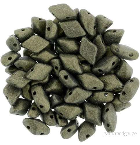 Matubo Gemduo - Metallic Suede Dark Green 8x5mm, 10 gram