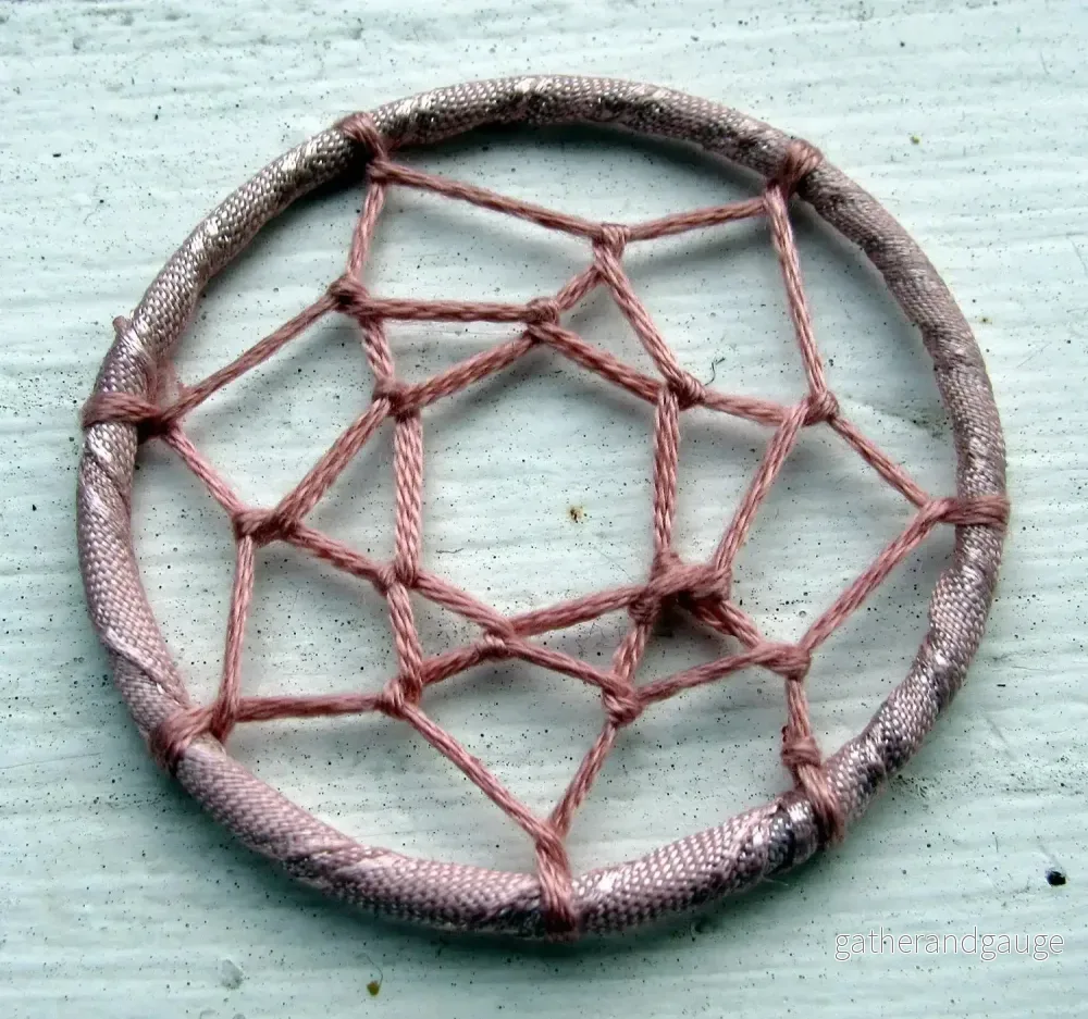 Hänge tyg - Drömfångare Rosa 45mm 1 styck