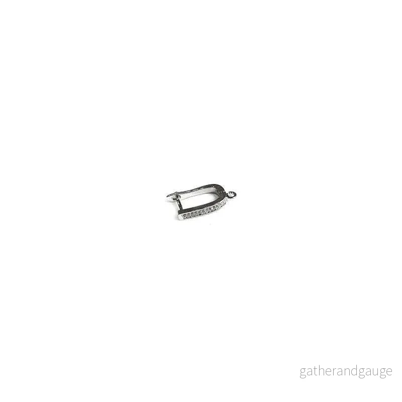 Örkrok Brisyr Silverfärgad - med Zirconer 12x18mm 2 stycken - Bild 2