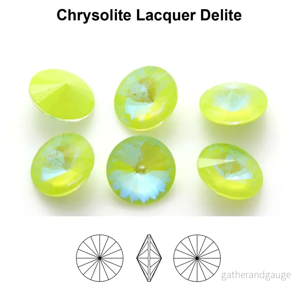 Aurea Crystals A1122 Rivoli – Chrysolite Lacquer DeLite 12 mm 1 styck Aurea Crystals A1122 Rivoli – Chrysolite Lacquer DeLite 12 mm 1 styck