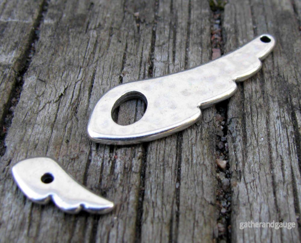 Stavlås Silverfärgat - Vinge 38x7mm, 1 set - Bild 2