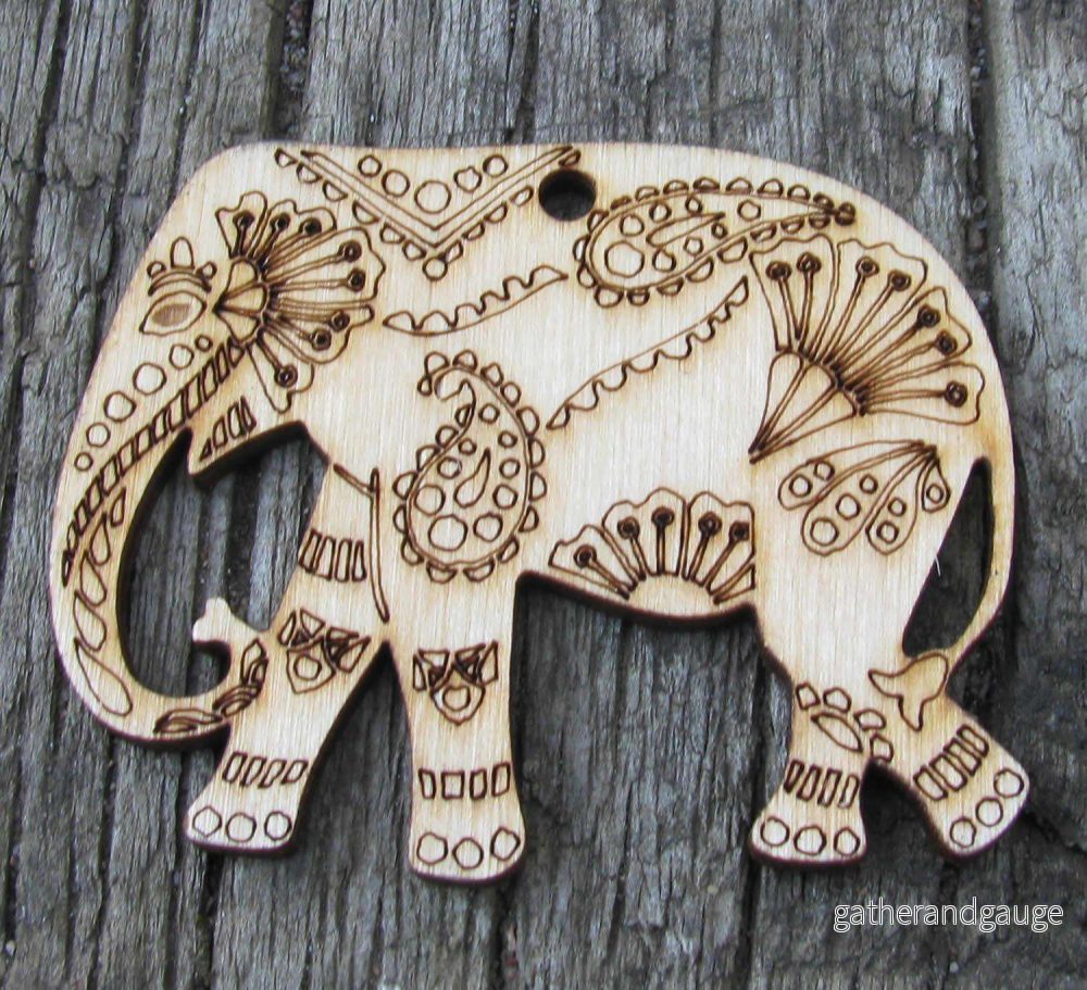 Hänge Trä - Elefant 61x50mm 1 styck