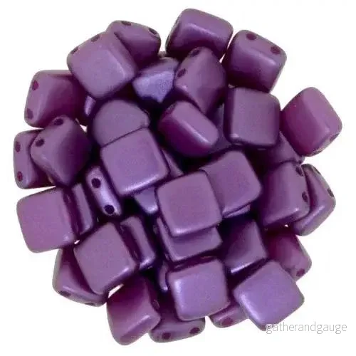 CzechMates Tile Beads – Pearl Coat Purple Velvet, 25-pack CzechMates Tile Beads – Pearl Coat Purple Velvet, 25-pack