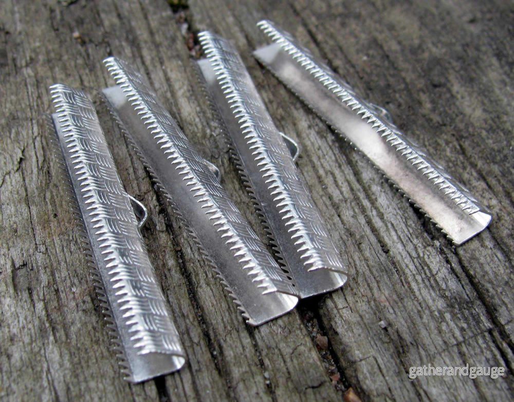 Ändfäste platta band Ljussilverfärgad - Bredare modell 38 mm 4-pack - Bild 2