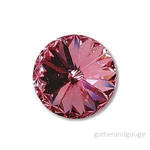 Swarovski Rivoli Crystals – Rose Foiled 12mm, 1 styck Swarovski Rivoli Crystals – Rose Foiled 12mm, 1 styck