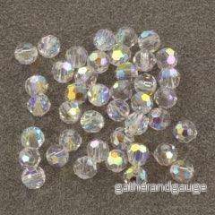 Preciosa Facetterad Rund – Crystal AB 3mm, 10-pack Preciosa Facetterad Rund – Crystal AB 3mm, 10-pack
