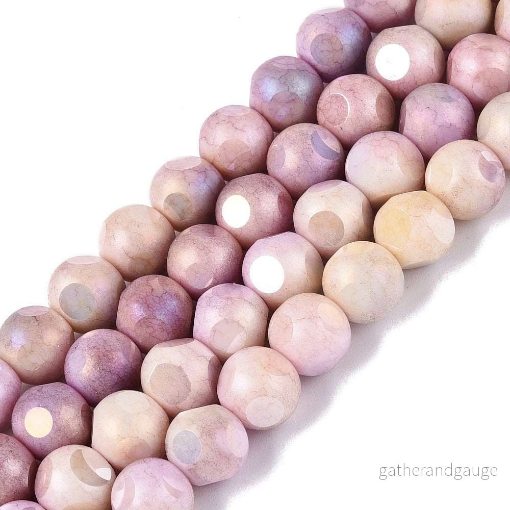 Glaspärlor Facetterad Rund - Plum AB, 8mm 1 sträng - Bild 3