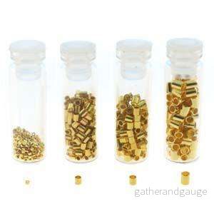 Basic Elements – Crimp tube assortment, Gold plated, 600- pack