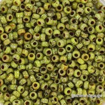Miyuki Seed Beads – Opaque Picasso Chartreuse 11/0, 10 gram Miyuki Seed Beads – Opaque Picasso Chartreuse 11/0, 10 gram