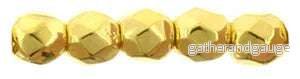 Tjeckiska Firepolish - 24K Guldpläterade 2,5mm - 50-pack
