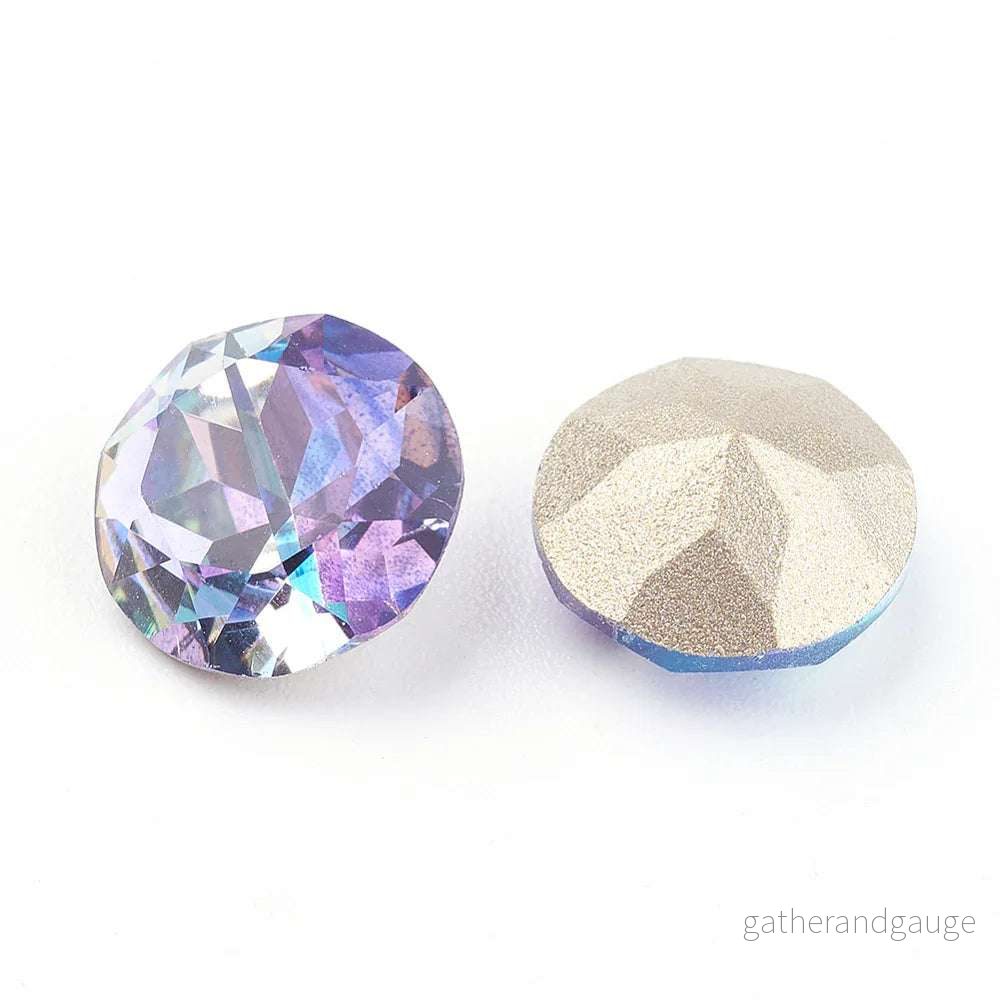 Kinesisk strass - Round stone two tone Tanzanite 10mm 1 styck