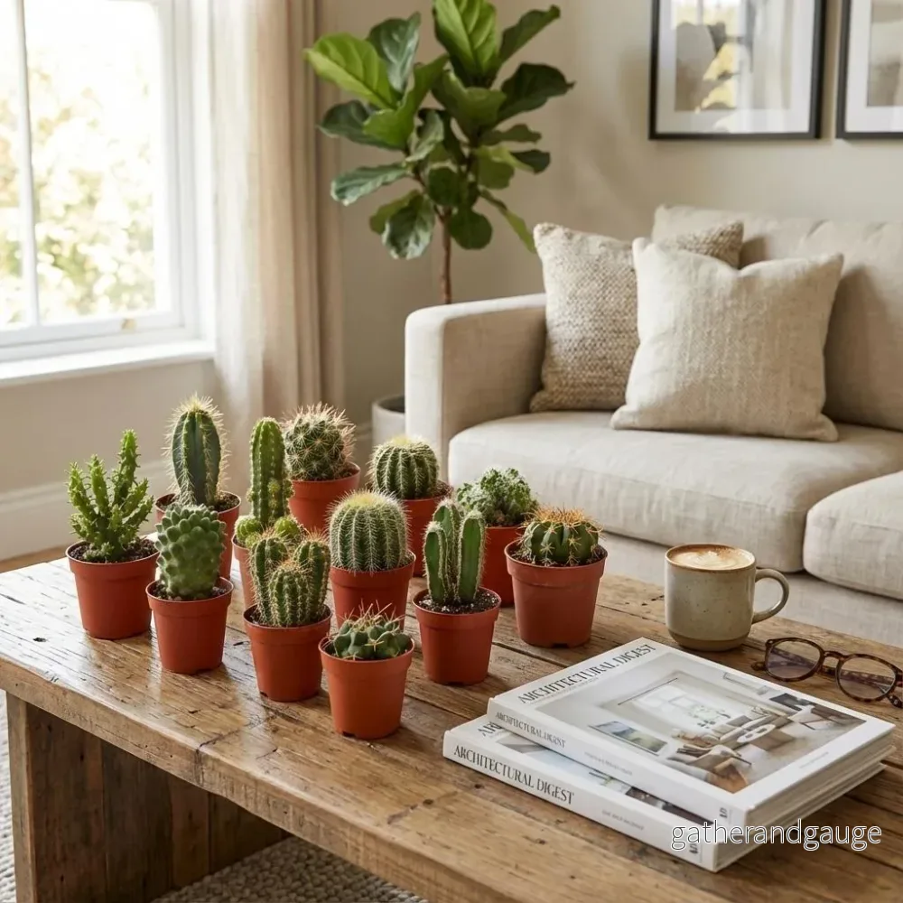 Mini Cactus Set – 3 Stuks – Ø 5.5 cm – Hoogte: 5-10 cm Mini Cactus Set – 3 Stuks – Ø 5.5 cm – Hoogte: 5-10 cm