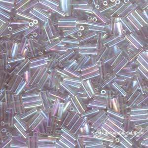 Miyuki Bugle Beads - Crystal AB 6 mm, 10 gram