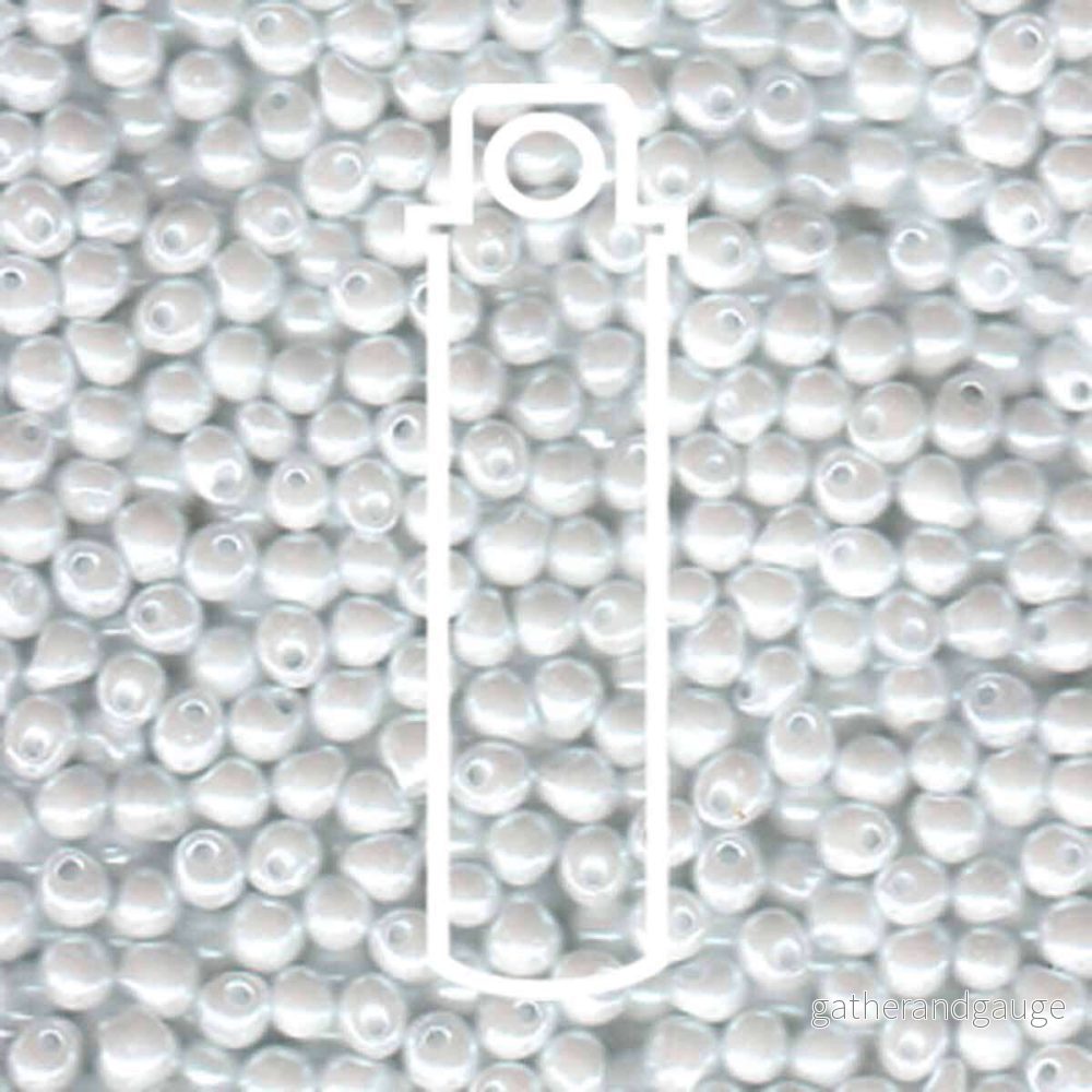 Miyuki Drop - White pearl 3,4 mm, 25 gram