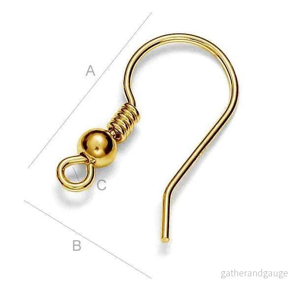 Örkrok 925 Silver 24K Gold - Med kula 18x10mm, 1 Par