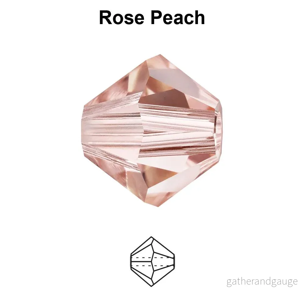 Tjeckiska MC Bicone – Rose Peach 4 mm, 30-pack
