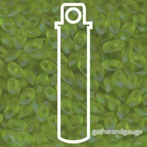 Miyuki Long Magatama - Matt Transparent Chartreuse 4x7mm