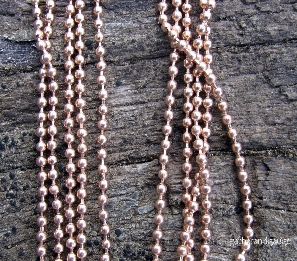 Kulkedja Roséguldfärgad - 2 mm, 2m