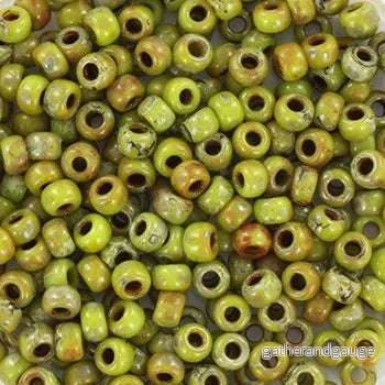 Miyuki Seed Beads - Picasso Chatreusse 6/0, 10 Gram