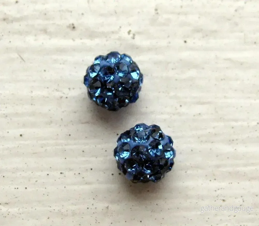 Strasspärlor halvborrade - Ljusblå 6 mm 2- pack