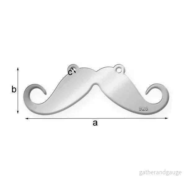 Connector 925 Silver 18K Rose Gold - Mustasch 30mm 1 styck - Bild 2