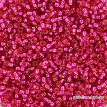 Miyuki Seed beads - Silverlined dyed raspberry 15/0, 10 gram