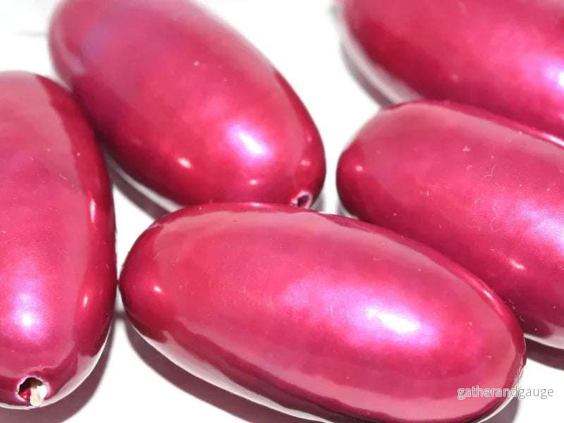Paper Mache Beads – Dropp Fuchsia 40x23mm 1 styck Paper Mache Beads – Dropp Fuchsia 40x23mm 1 styck