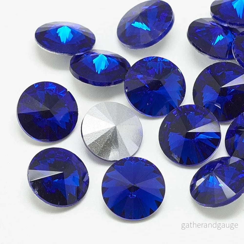 Kinesisk strass - Rivoli Dark Sapphire 10mm 1 styck - Bild 2