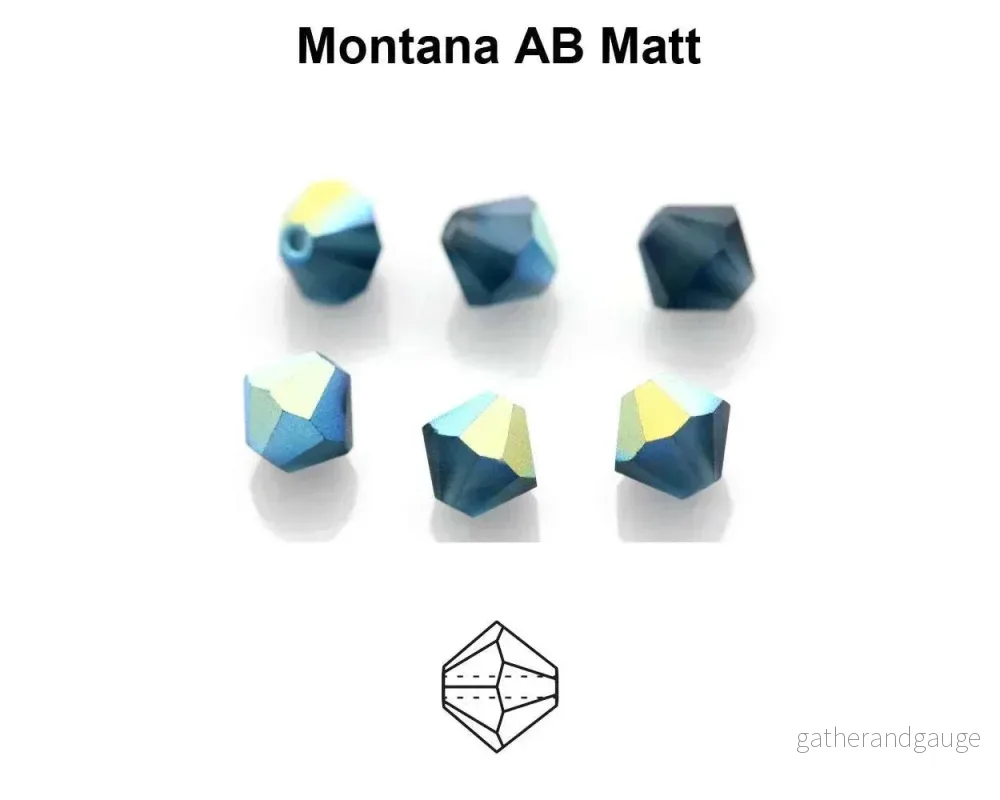 Tjeckiska MC Bicone - Montana AB Matt 3 mm 40-pack