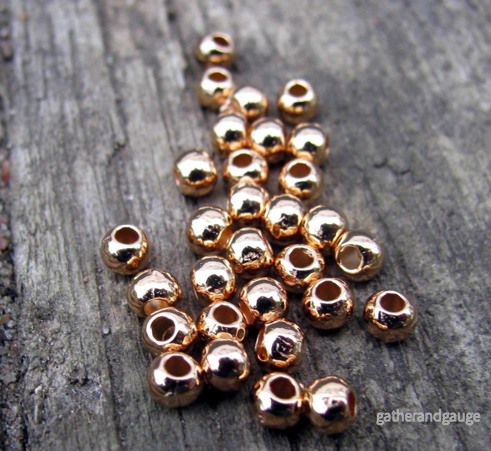 Mellandel Roséguld-färgad – Rund 3 mm, 20-pack