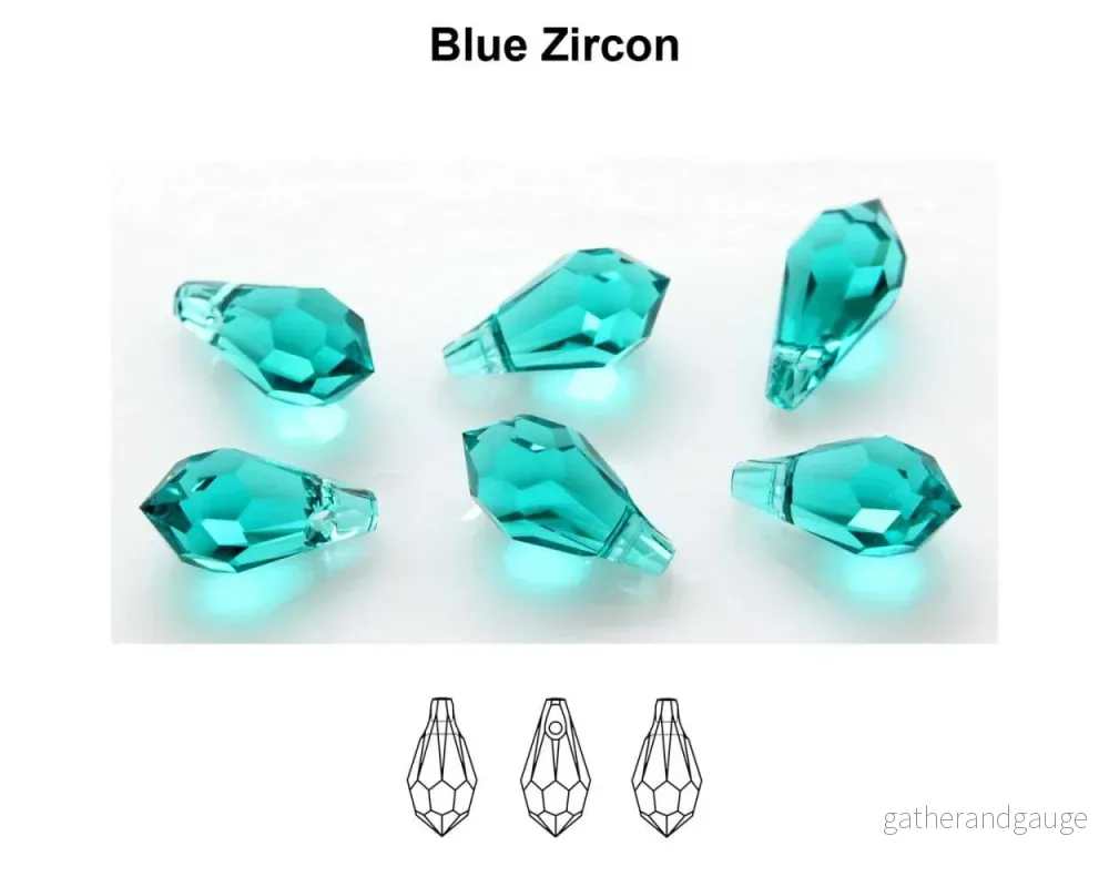 Primero Crystals 6000 Teardrop – Blue Zircon 11mm 1 styck Primero Crystals 6000 Teardrop – Blue Zircon 11mm 1 styck