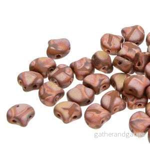 Ginko Duo - Opaque Choc Full Capri Gold Matte Batik 7,5mm, 10 gram