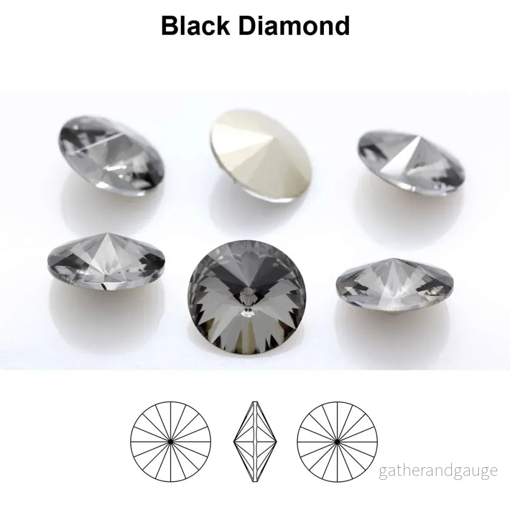 Aurea Crystals A1122 Rivoli – Black Diamond 18 mm, 1 styck